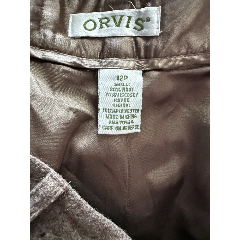 Orvis Women Pants Herringbone SZ 12P 80% Wool Lined Quality Winter Career Thick - Picture 4 of 7